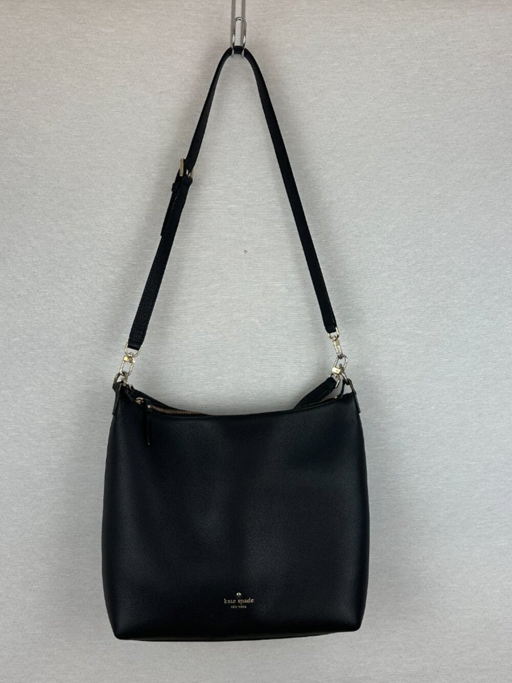 KATE SPADE NEW YORK GREENE STREET KAIA PEBBLED LEATHER SHOULDER BAG IN BLACK - Picture 4 of 12